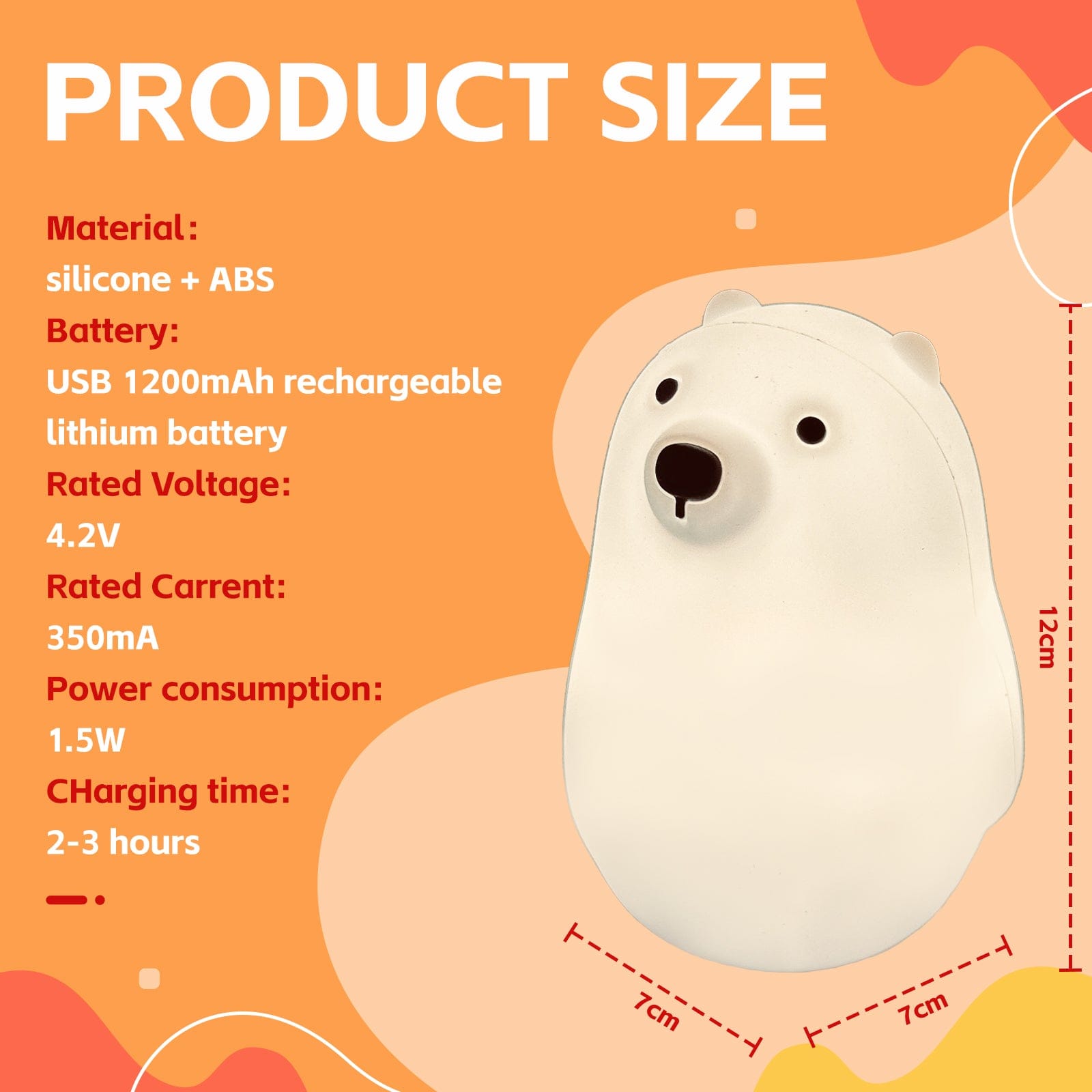 Brillar Squishy Polar Bear Night Light