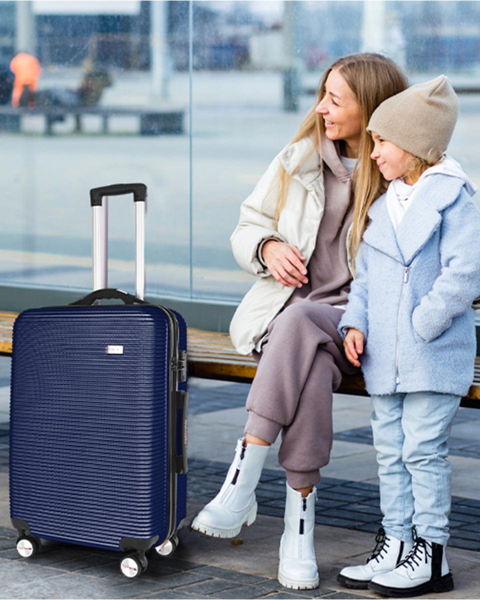Flightmode 20" Digital Weighing Scale and USB Charging Port Lightweight Carry-on Luggage Suitcase Blue