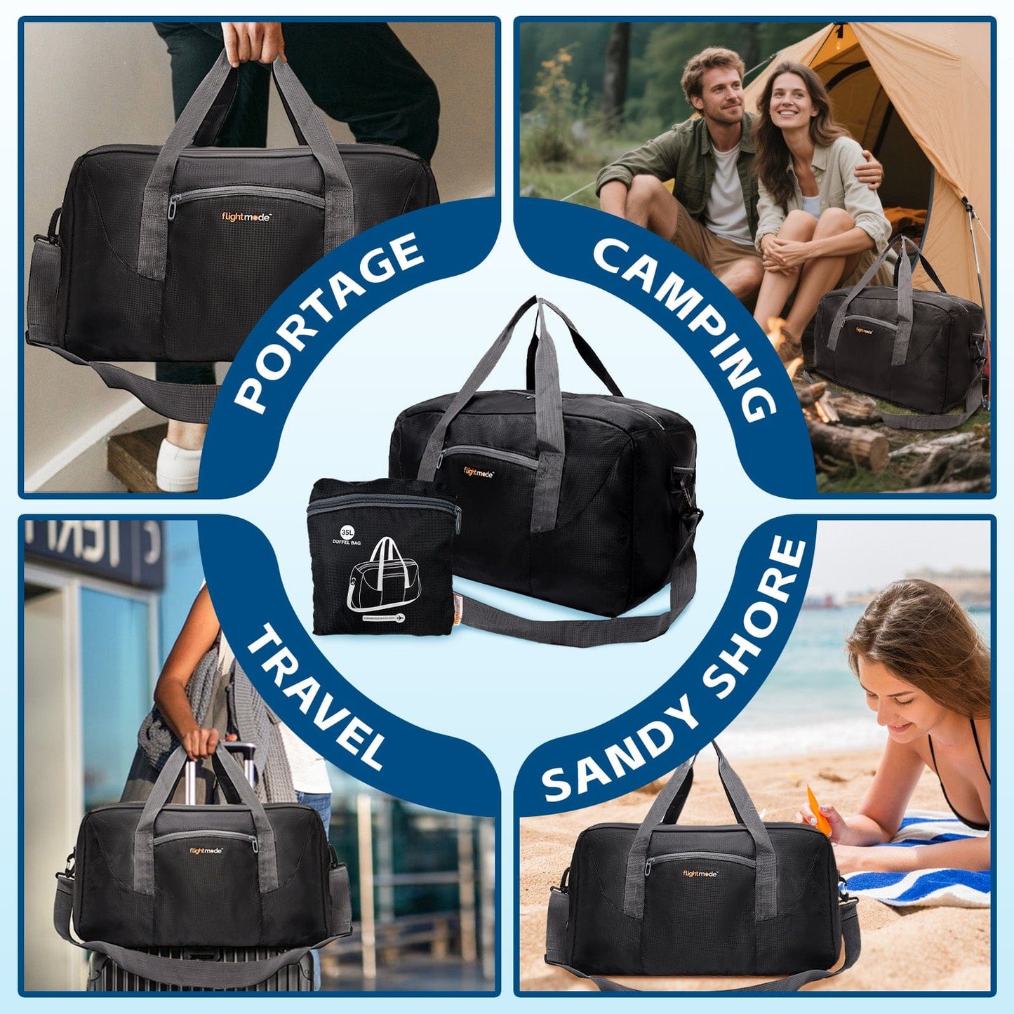 Flightmode 35L Foldable Lightweight Duffel Travel Bag