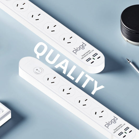 plugd powerboard Plugd 2 USB A + 2 USB C 240V 10A Powerboard with 【Surge Protection】
