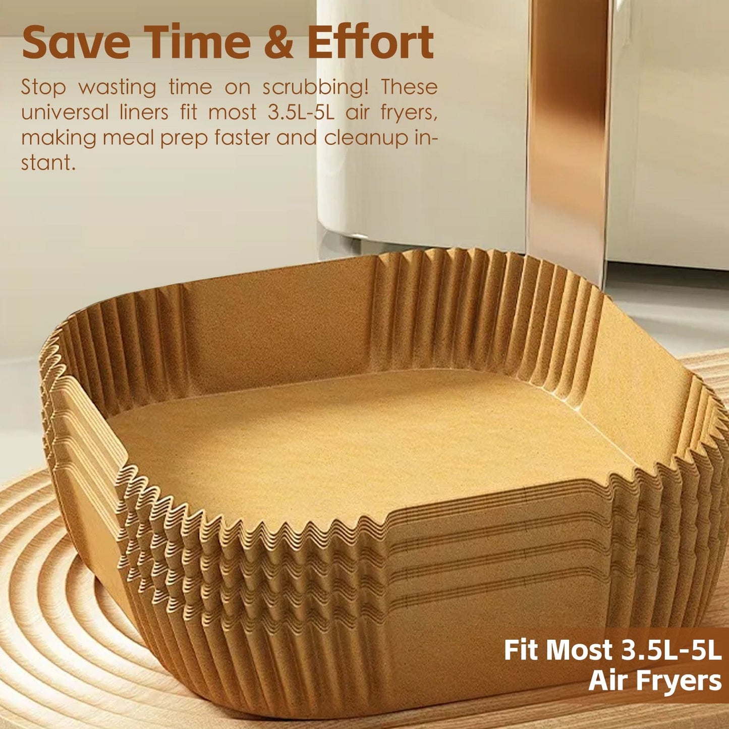 COOK EASY Air Fryer Liner 200 Pcs Disposable Unbleached Silicone Paper Dish Air-fryer Liner (100 small square + 100 large square)