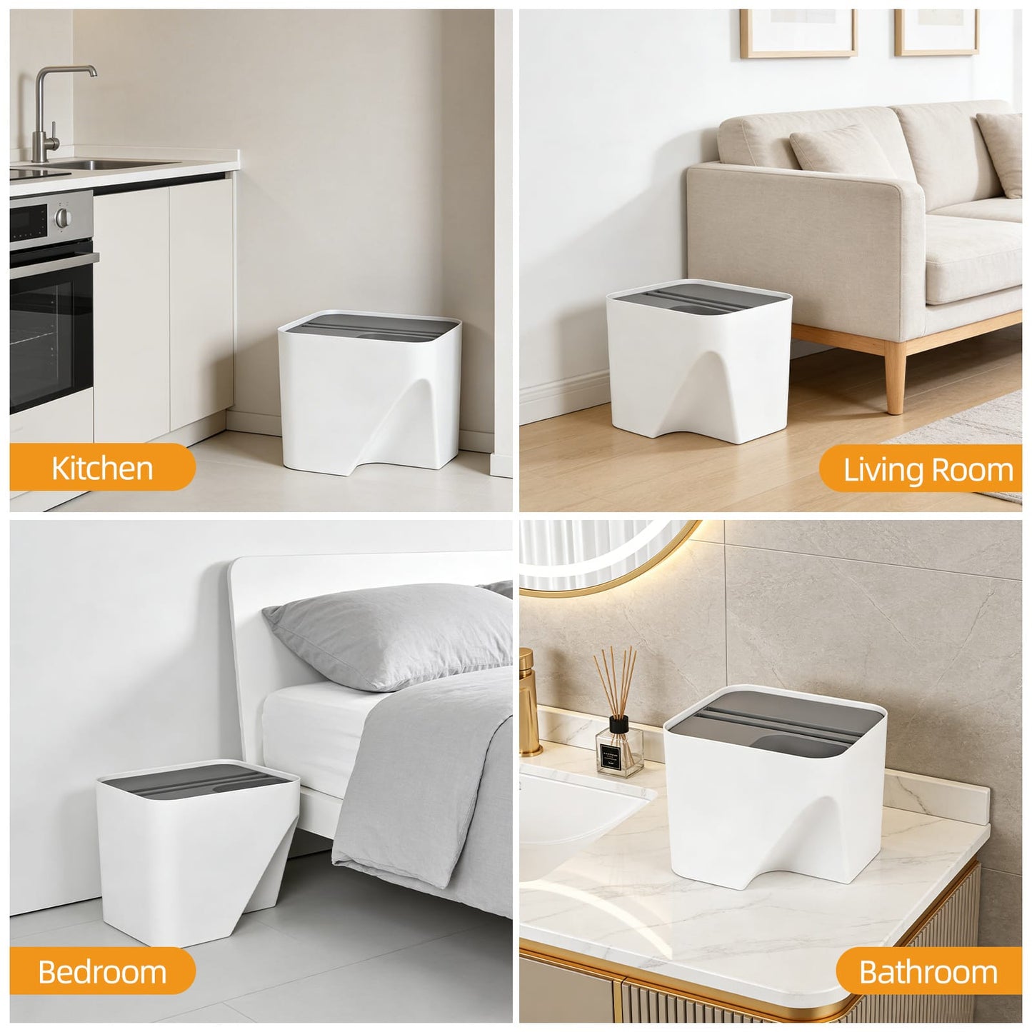 Living Today kitchenware 12L Stackable Plastic Kitchen Trash Bin Household Classification Storage Box
