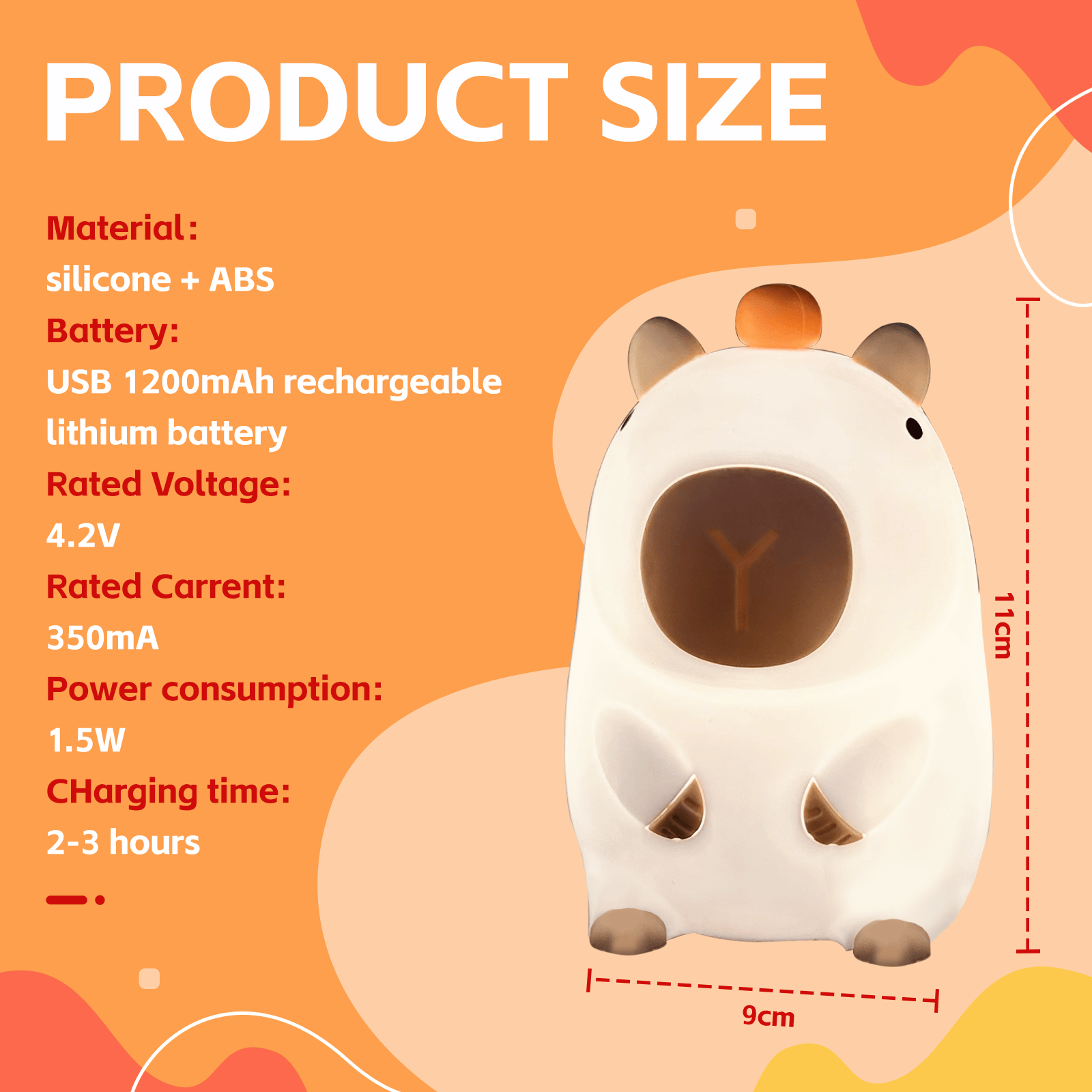 Brillar Squishy Capybara Night Light