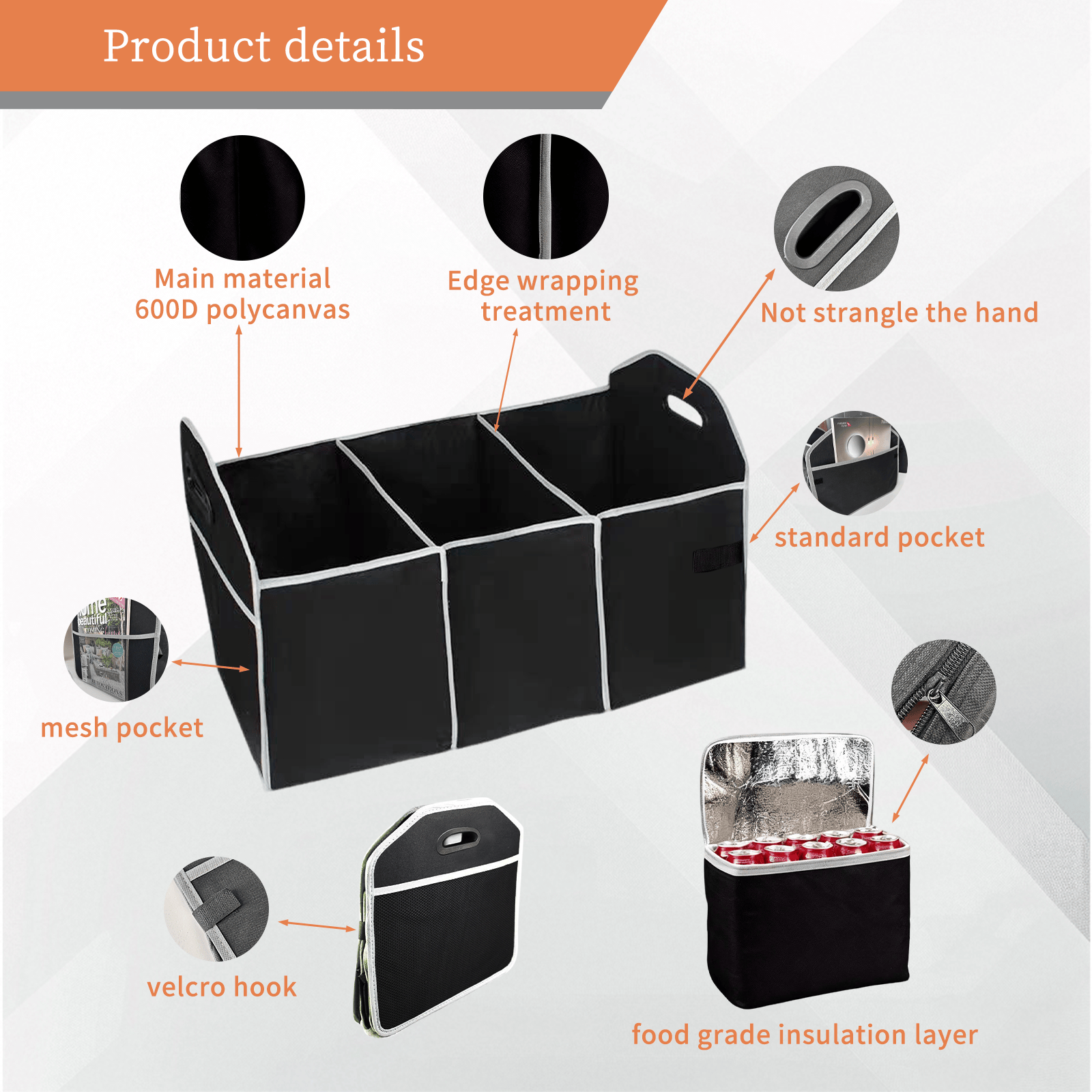 Living Today Gifts and Novelties Collapsible Car Trunk Organiser with Cooler Bag