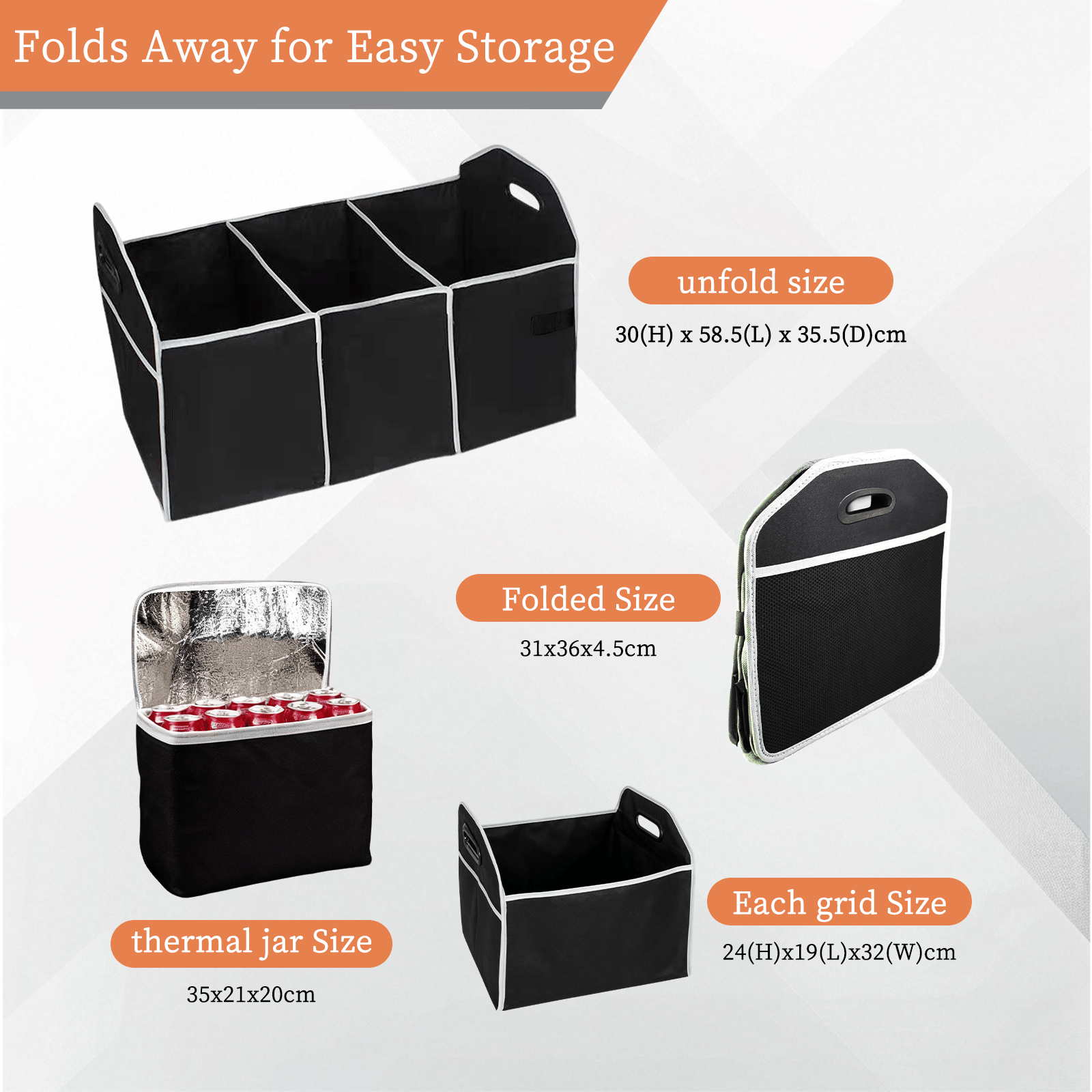 Living Today Gifts and Novelties Collapsible Car Trunk Organiser with Cooler Bag