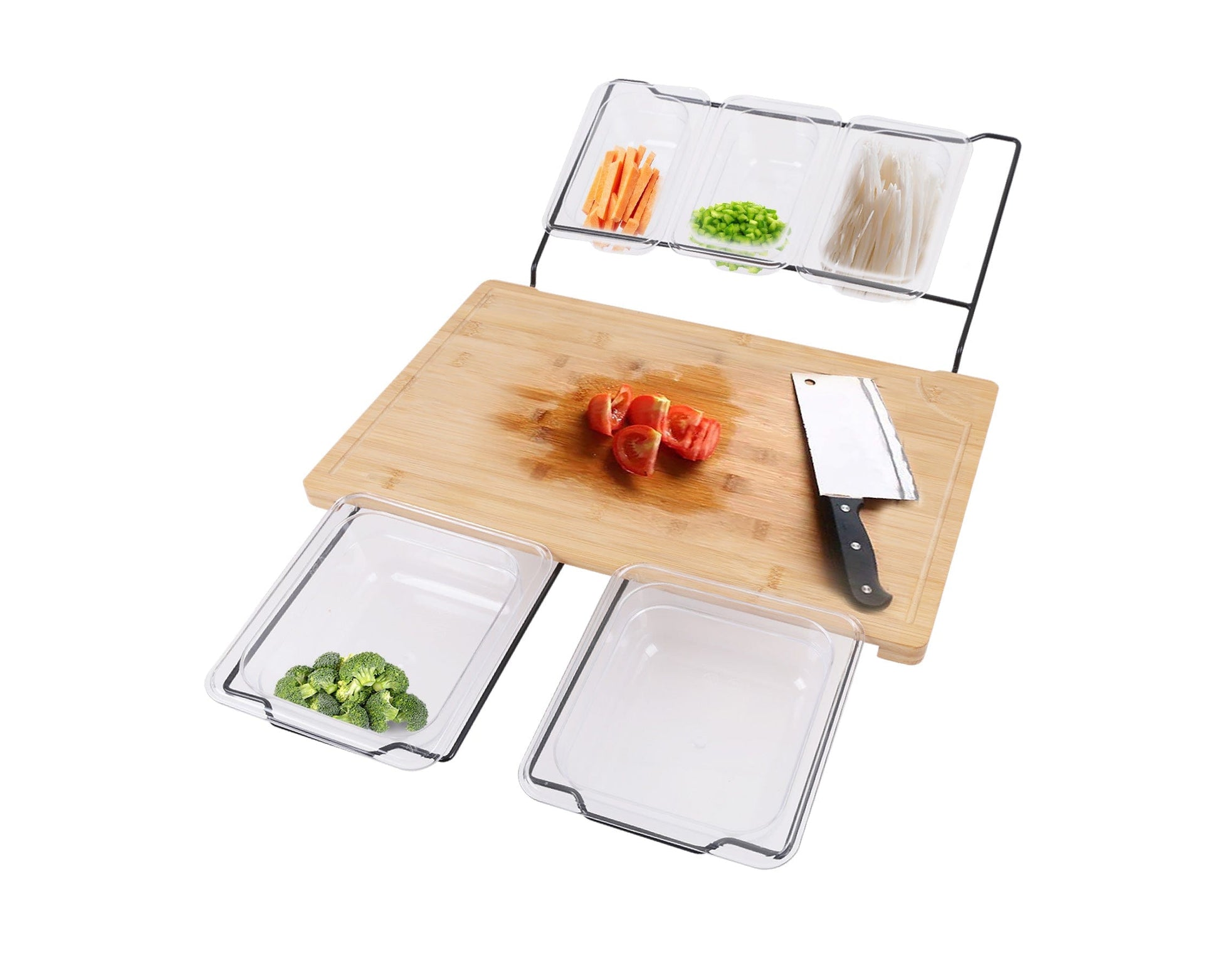 Living Today Kitchen Extensible Bamboo Cutting Board Set