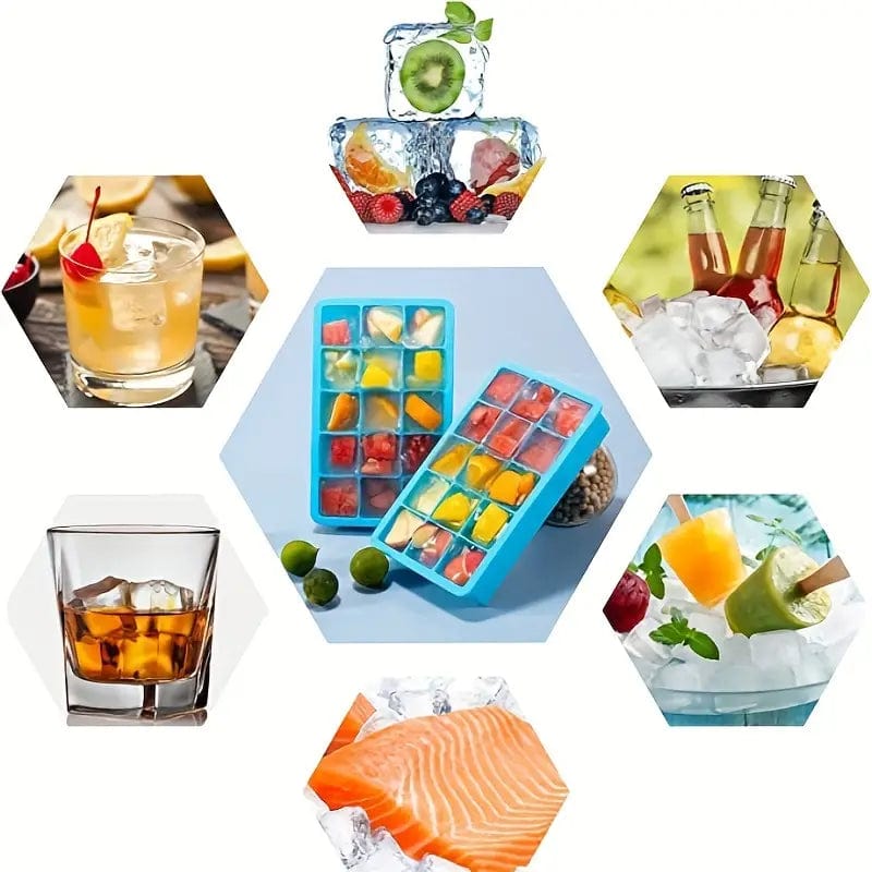 COOK EASY ice cube tray 15 Grids Silicone Ice Tray Cube Molds