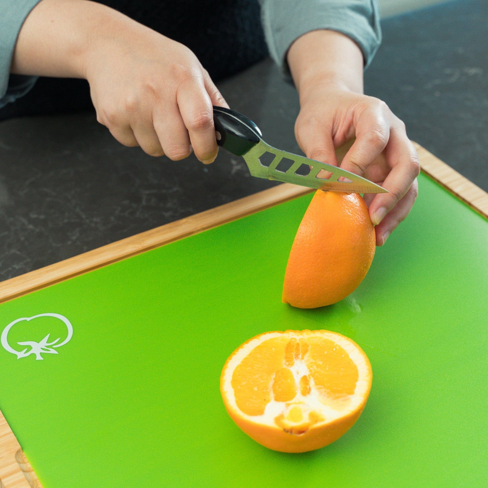 Living Today chopping board Bamboo Chopping Board with set of 5 Color-Coded Flexible Cutting Mats