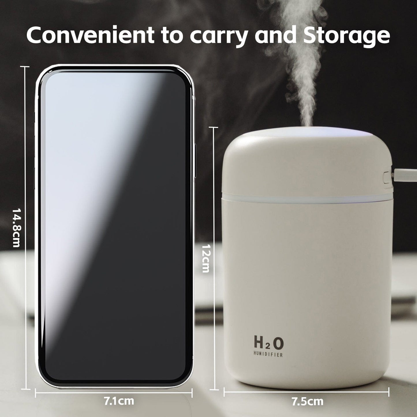 Living Today Humidifiers Living Today Mini LED Ultrasonic Humidifier 300ML