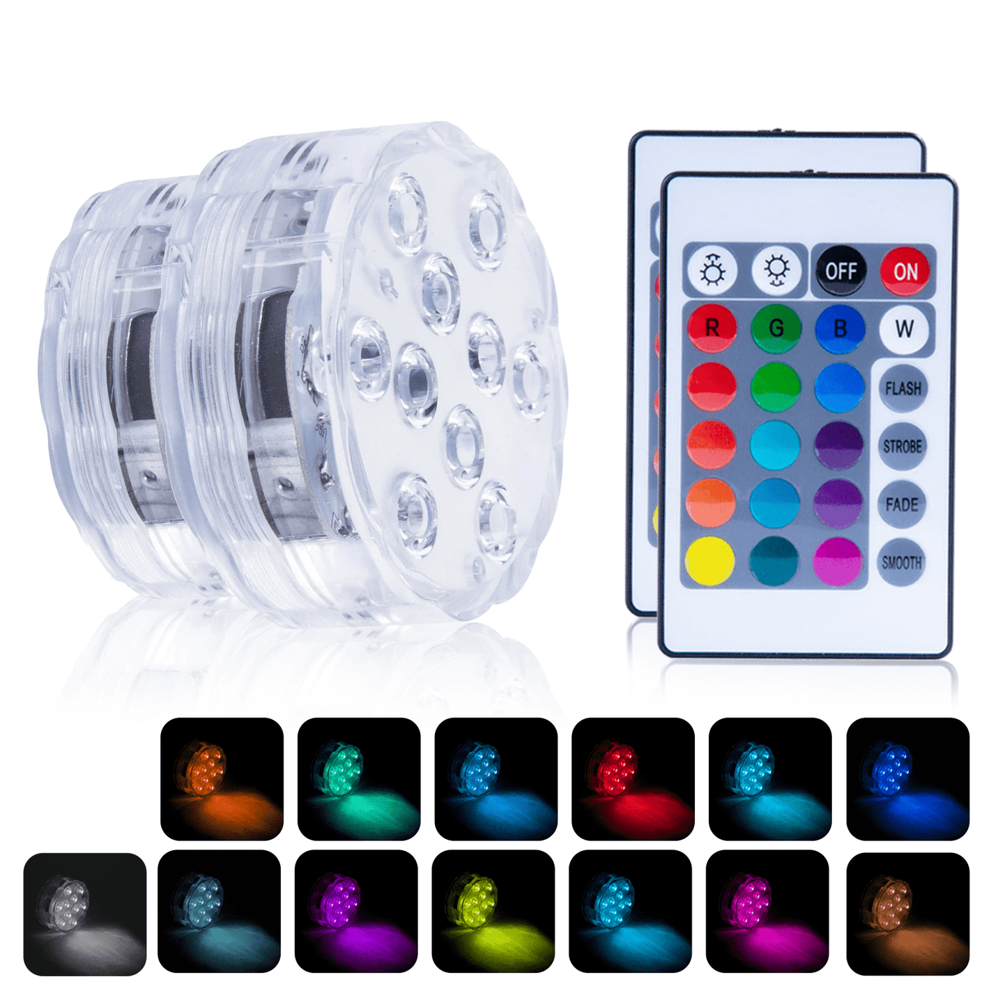 Lazy Dayz Beach and Summer Lazy Dayz 13 Colors LED Remote Pool Light 2 Pack