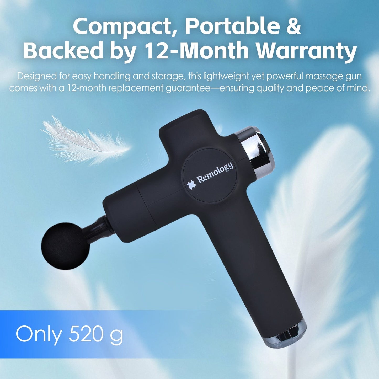 Remology personal care Remology Impact Therapy 7 Adaptive Speed USB-C Fascial Massage Gun with 4 Heads