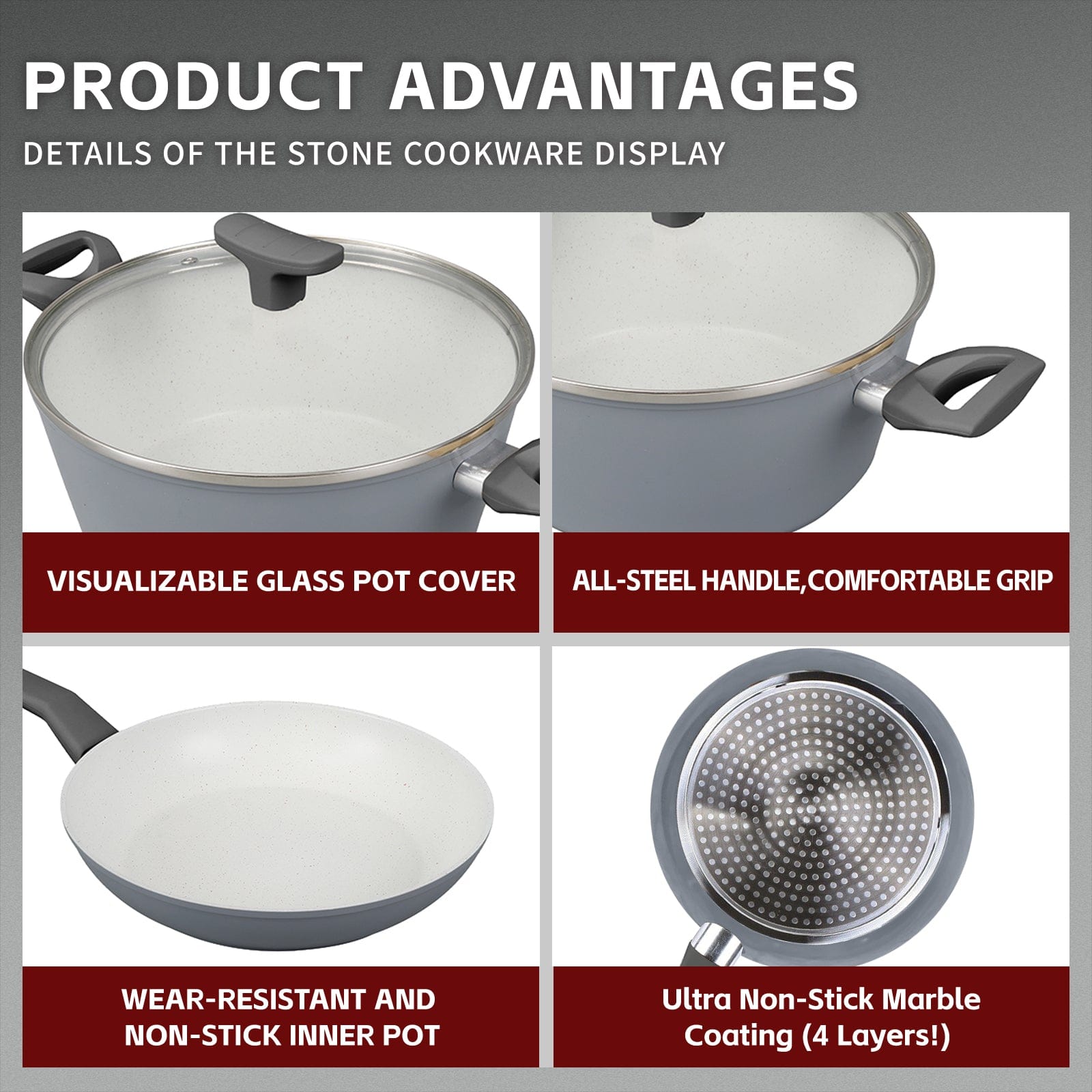 Clevinger 8 Pcs Clevinger Non-Stick Cookware Set