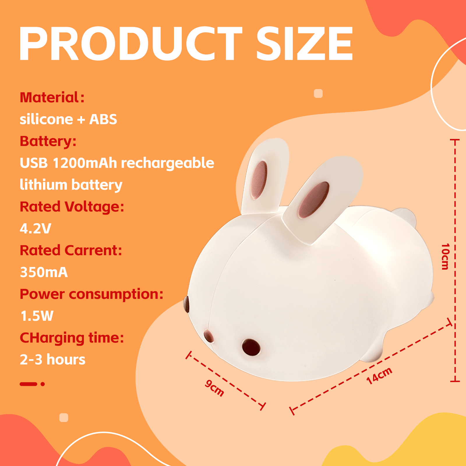 Brillar Squishy Cute Bunny Night Light
