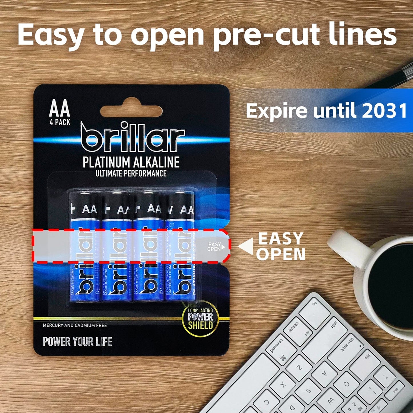 Brillar General Purpose Batteries 24 Pcs of AAA Platinum Alkaline Batteries