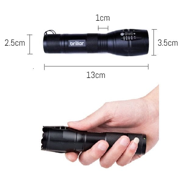 Brillar Flashlights Aluminium 5-Mode Tactical LED Flashlight