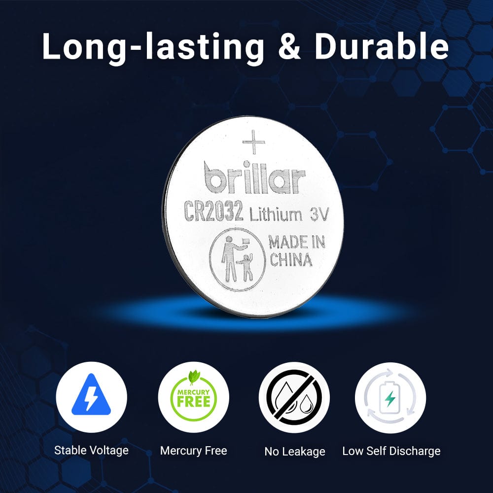 Brillar General Purpose Batteries 2 Pcs Brillar CR2032 Lithium Button Cell
