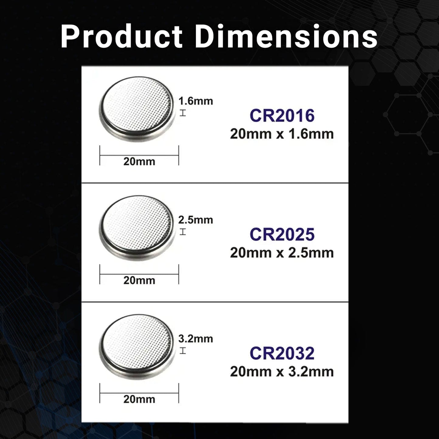 Brillar General Purpose Batteries 2 Pcs Brillar CR2032 Lithium Button Cell