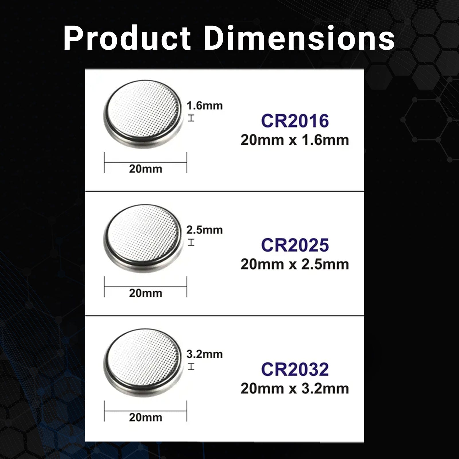 Brillar General Purpose Batteries 2 Pcs Brillar CR2032 Lithium Button Cell