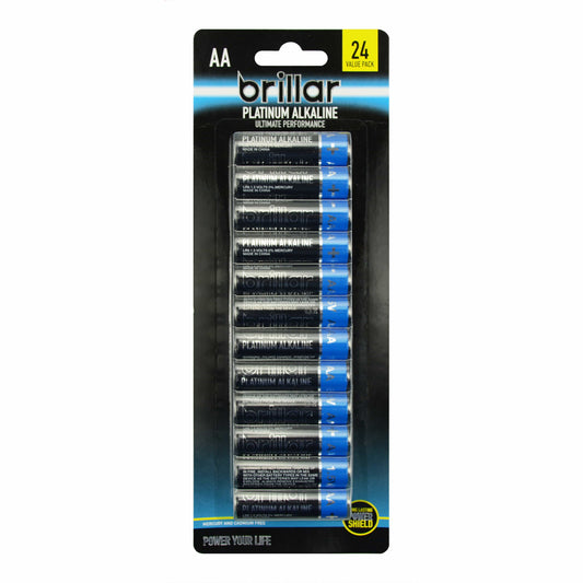 Brillar General Purpose Batteries Brillar AA Platinum Alkaline Batteries 48 Pack