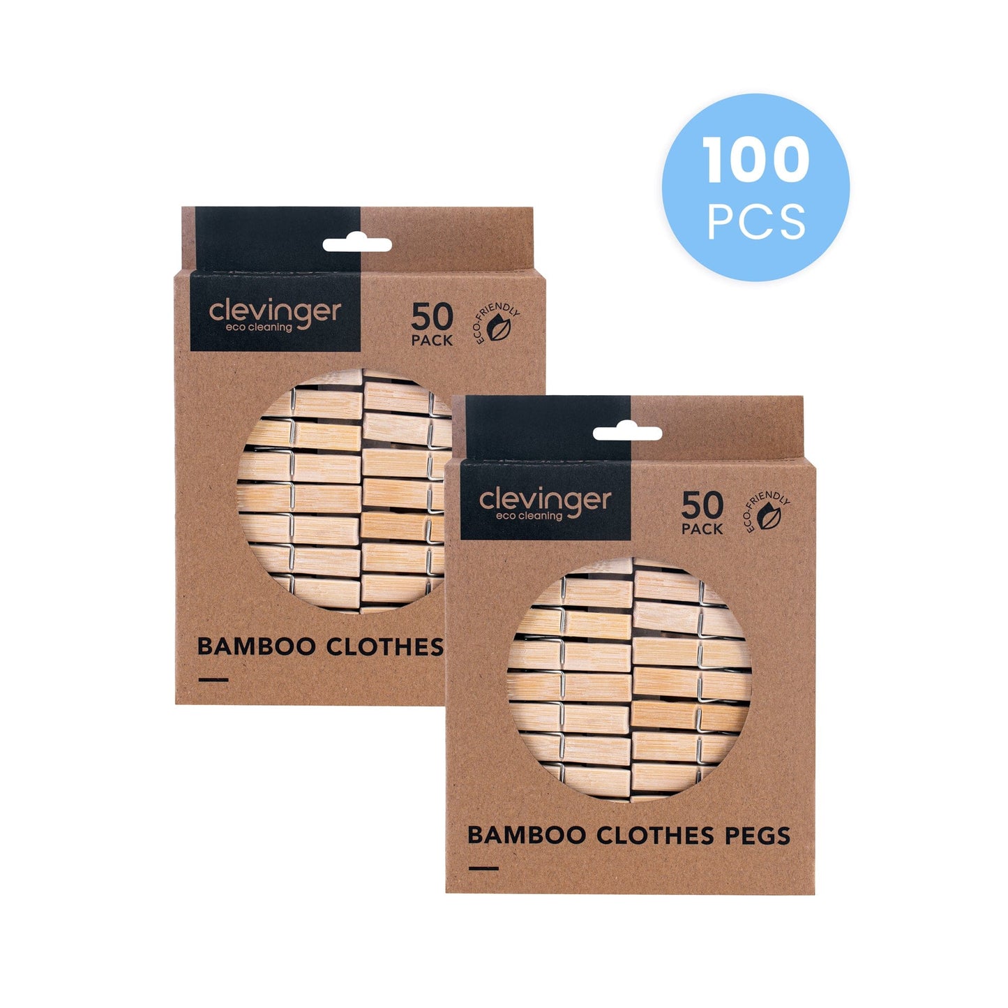 Clevinger laundry 100 pk Eco Bamboo Clothes Pegs