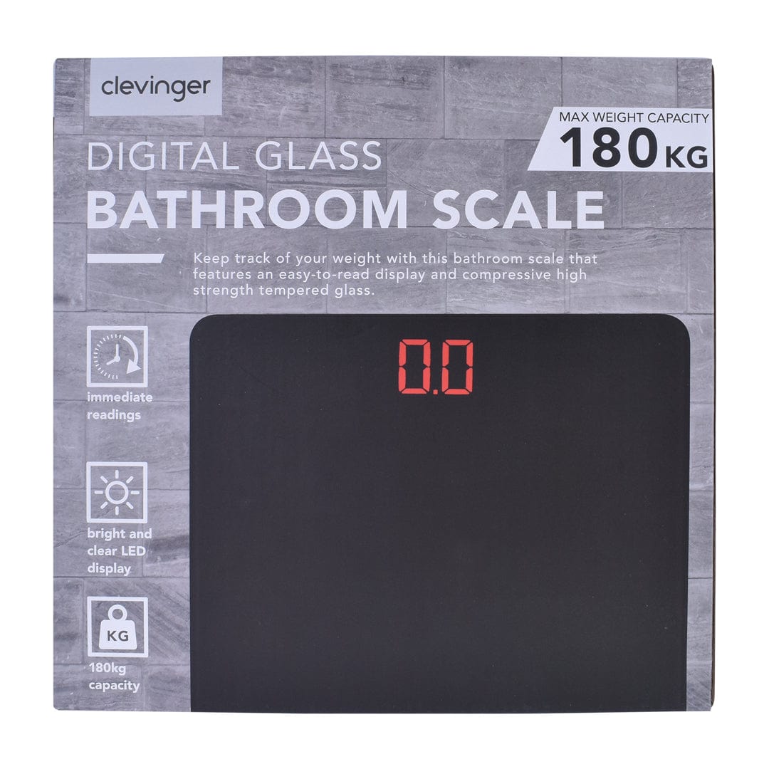 Clevinger weight scale Clevinger Digital Glass Bathroom Scale Max Capacity 180KG