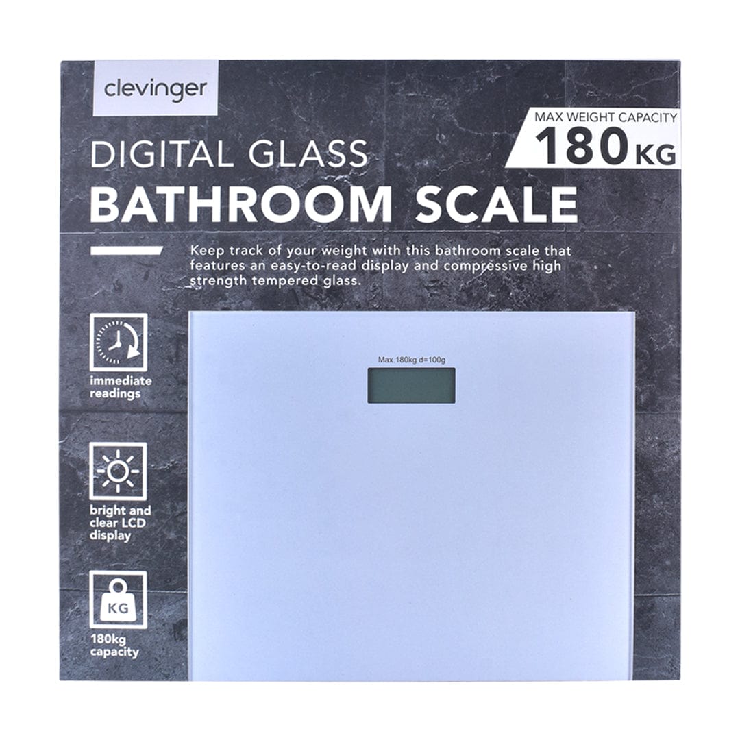 Clevinger weight scale Clevinger Smart Digital Glass Bathroom Scale Max Capacity 180KG