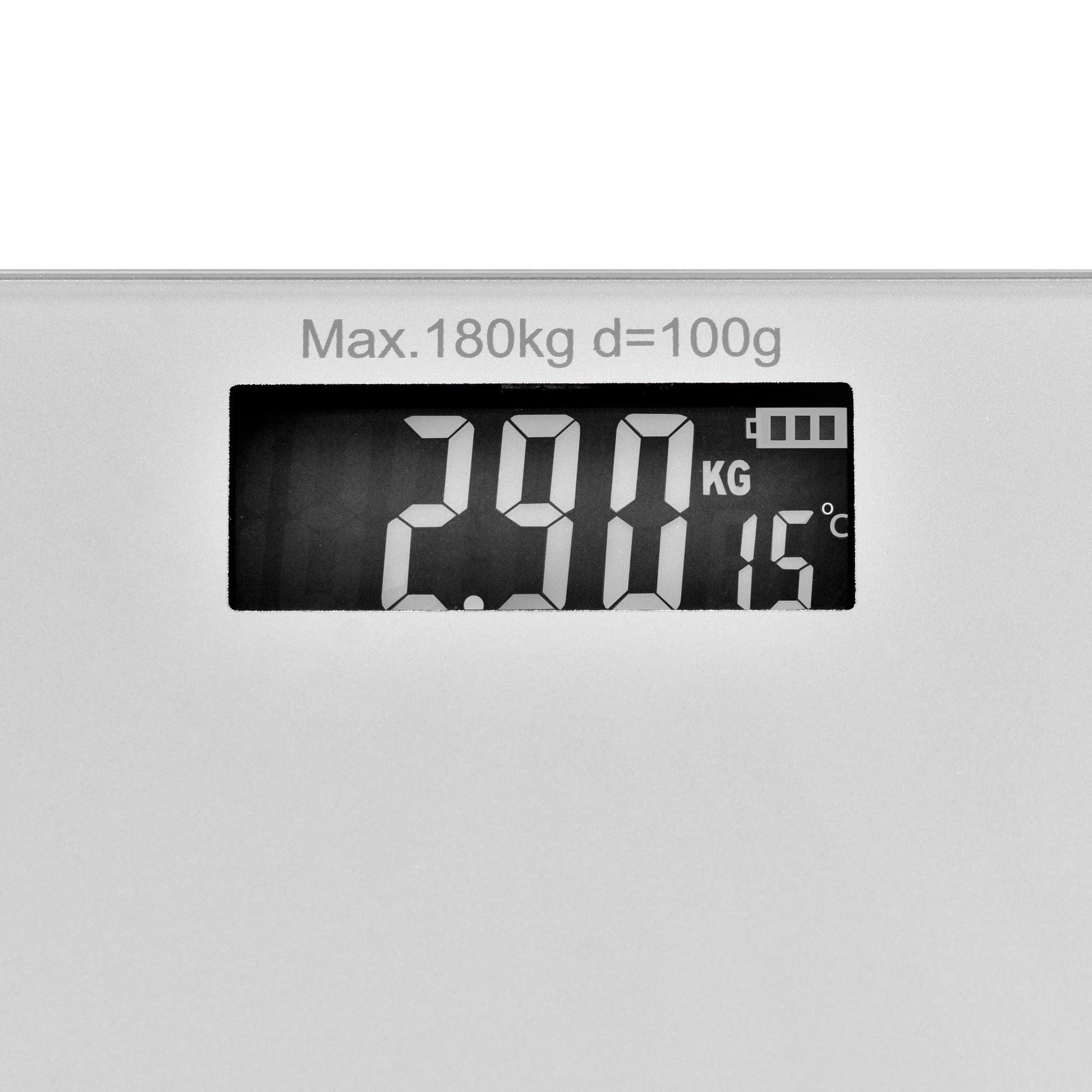 Clevinger weight scale Clevinger Silver Digital Glass Bathroom Scale Max Capacity 180KG