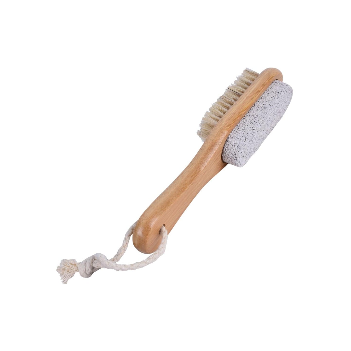 Living Today Bath brush Bamboo Foot Brush with Pumice Stone