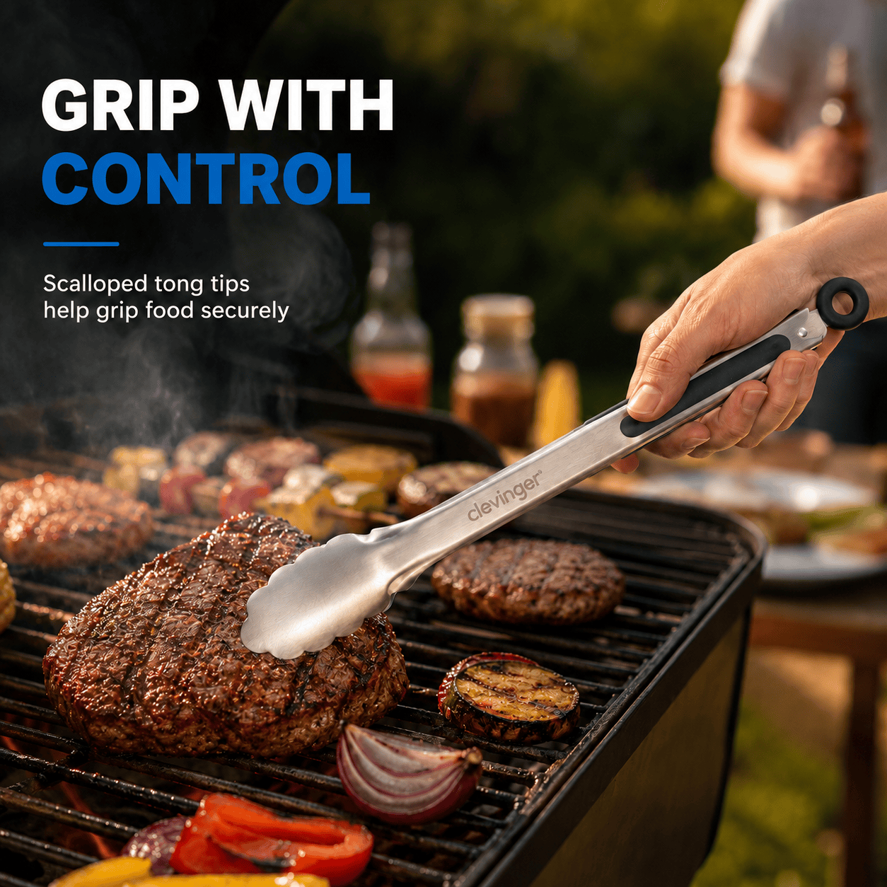 Living Today 34cm Stainless Steel BBQ Tongs