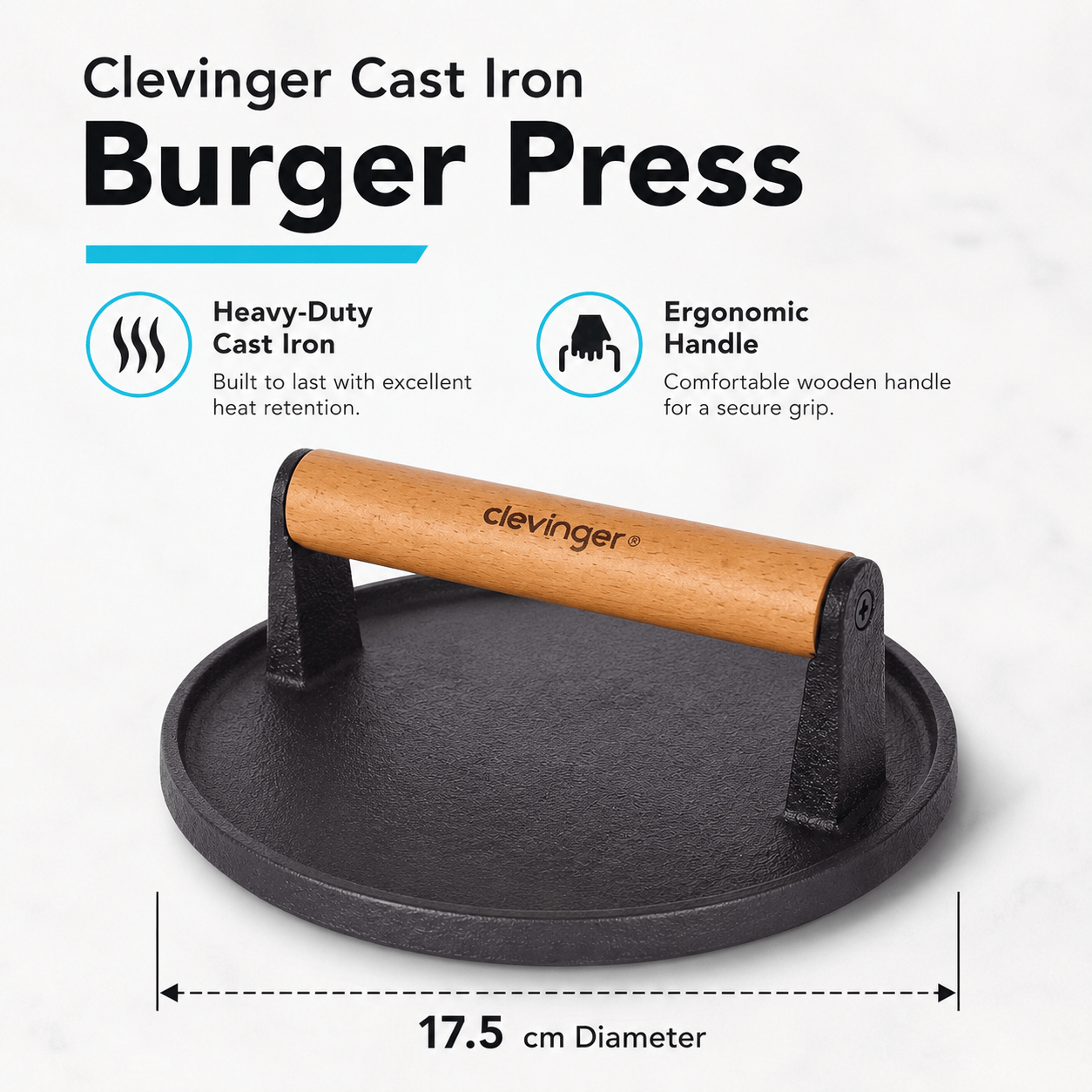 Living Today Cast Iron Burger Press
