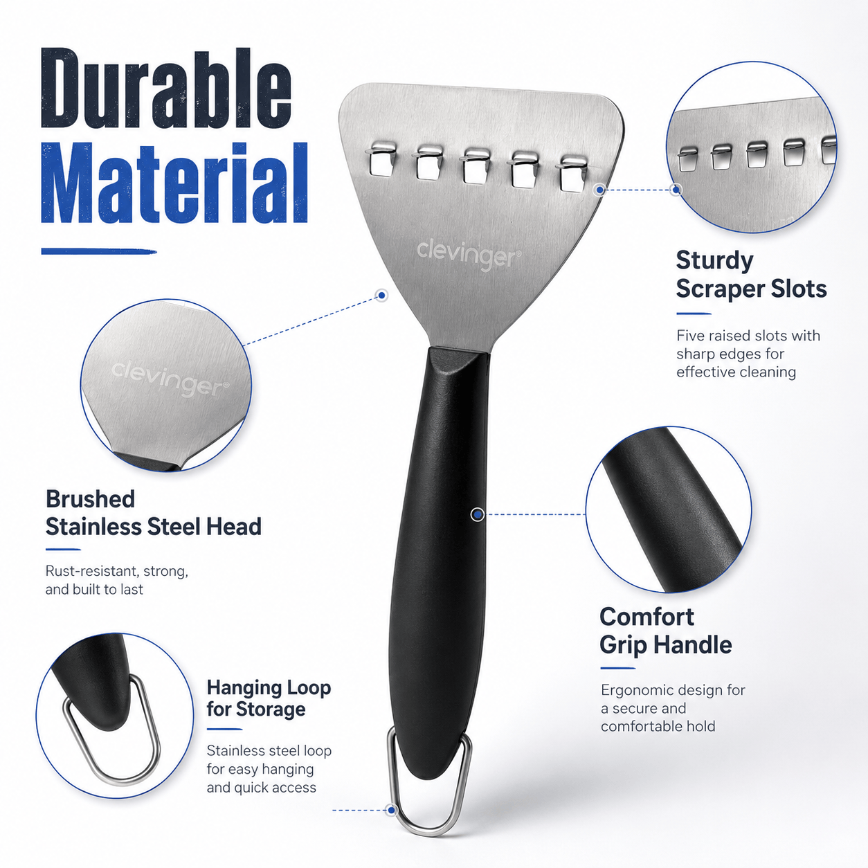 Living Today BBQ Cleaning Grill Scraper