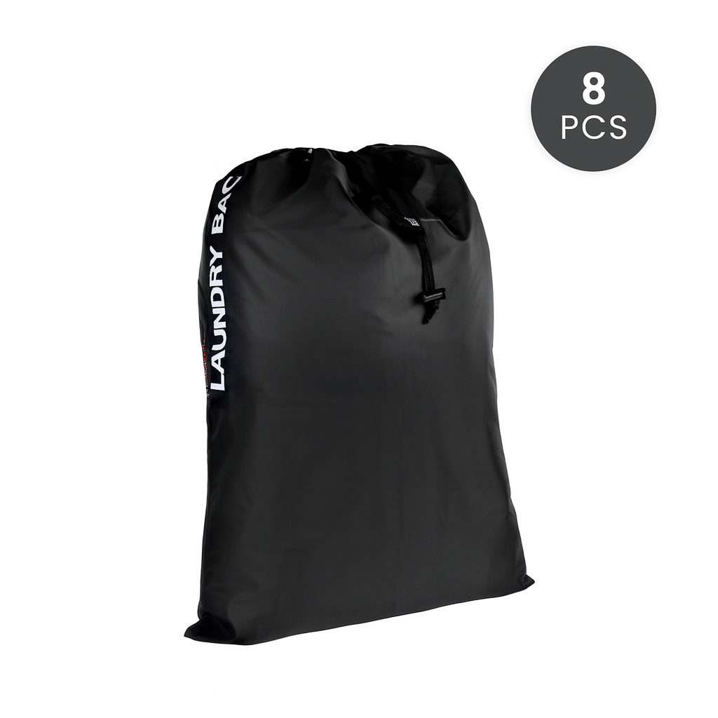 Flightmode 8 pcs Travel Laundry Bag – Water Resistant Drawstring Clothes Organiser for Sports, Gym & Travel