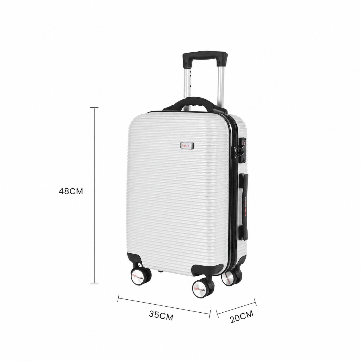 Flightmode 20" Digital Weighing Scale and USB Charging Port Lightweight Carry-on Luggage Suitcase Silver