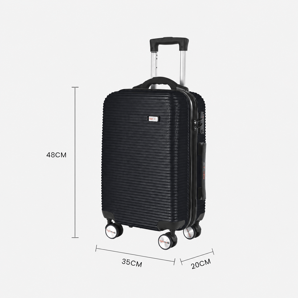 Flightmode 20" Digital Weighing Scale and USB Charging Port Lightweight Carry-on Luggage Suitcase Black