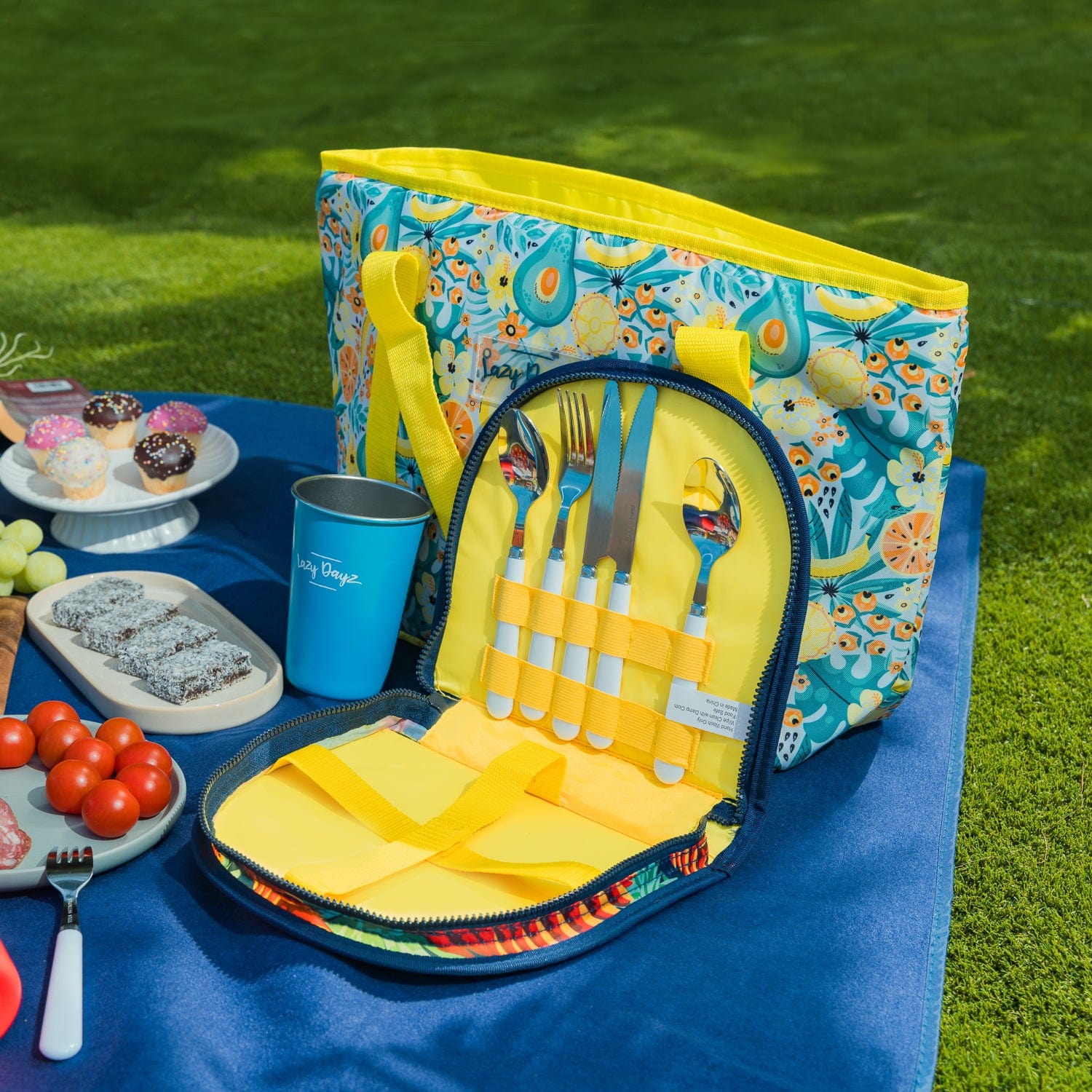 Lazy Dayz Beach and Summer Lazy Dayz Picnic Cutlery Wallet Set - Mossman