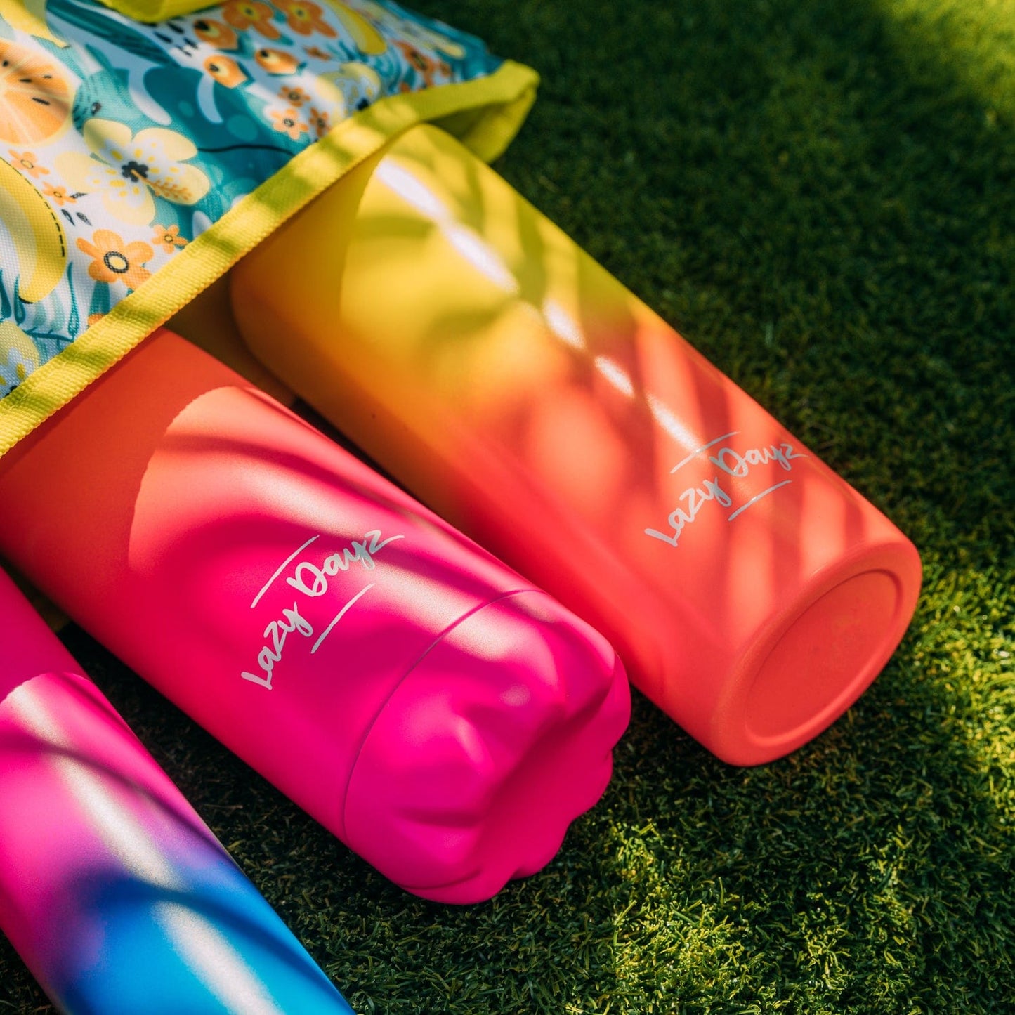 Lazy Dayz Hydration Lazy Dayz 300ml Slimline Insulated Drink Bottle - Yellow Peach Ombre