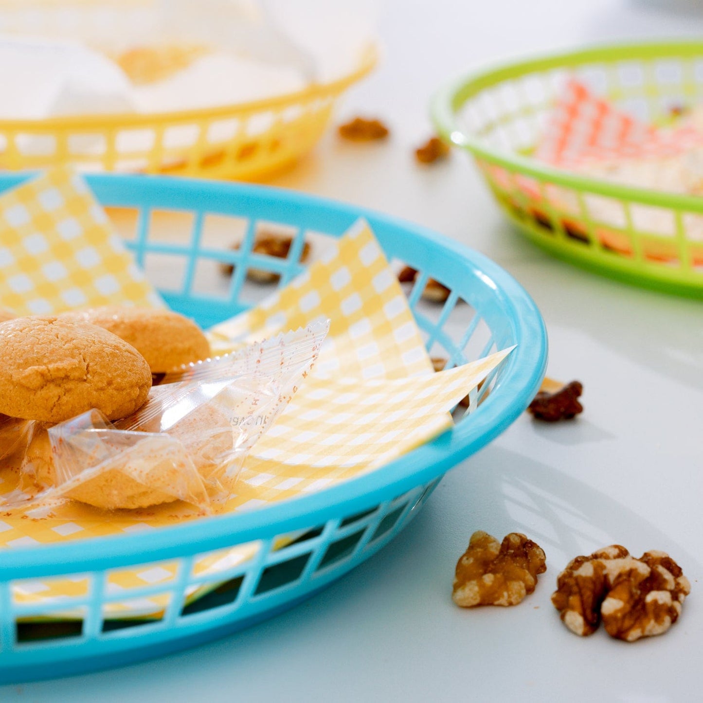 COOK EASY Round plastic snack basket Cook Easy Set of 3 Round Plastic Snack Baskets