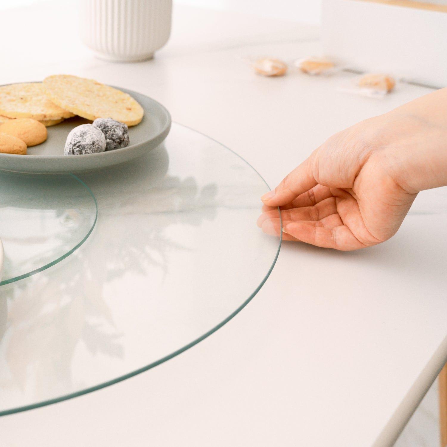 Living Today Kitchen Serving Tempered Glass Lazy Susan 50cm