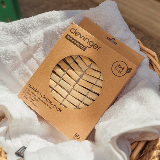 Clevinger laundry Eco Bamboo Clothes Pegs 50 Pcaks