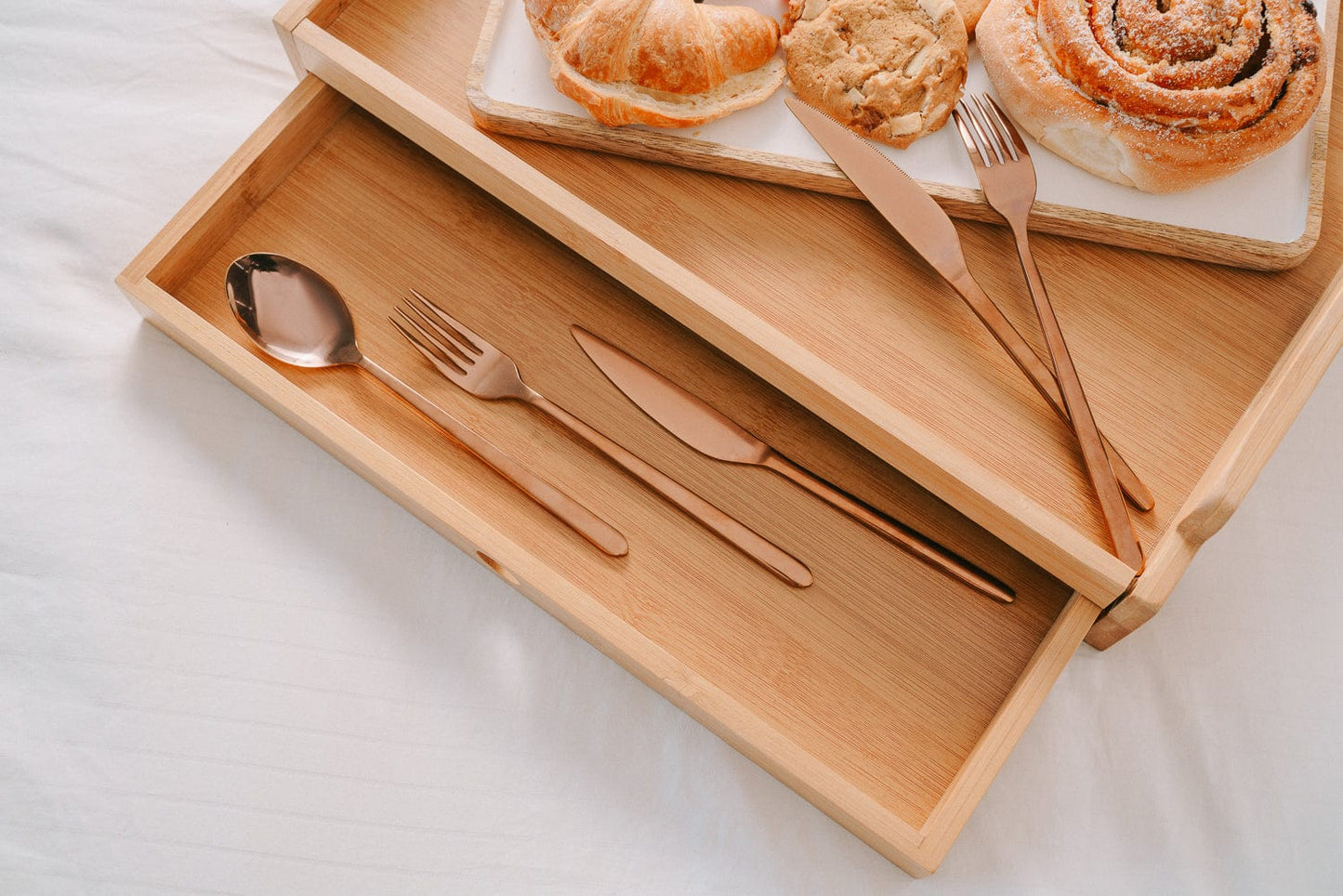 Living Today Bamboo Bamboo Serving Tray With Drawer