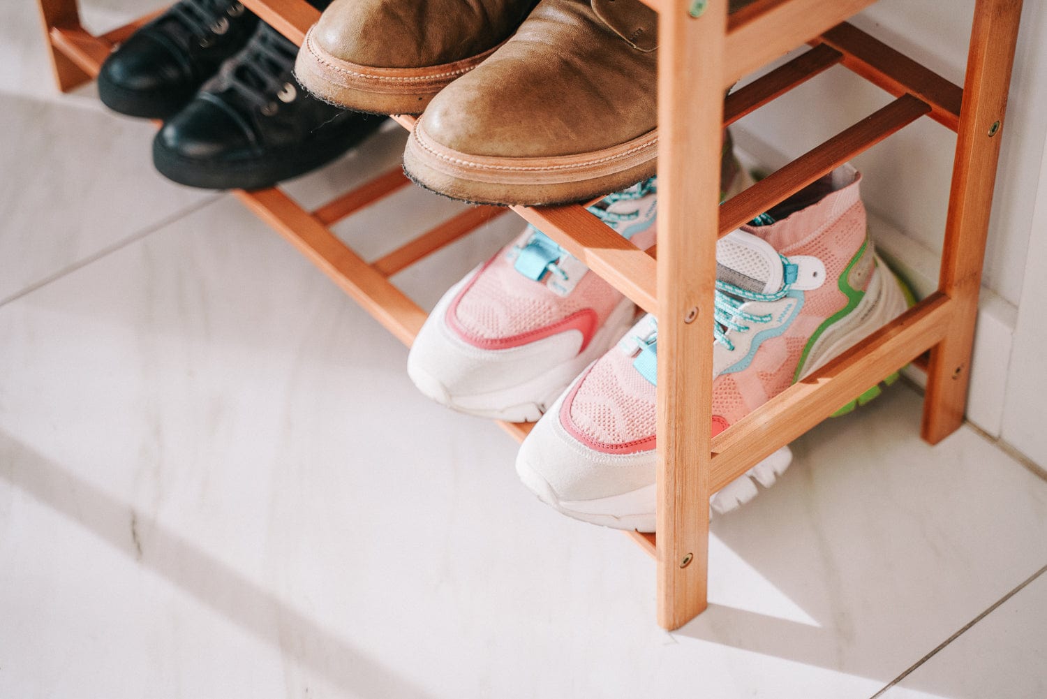 Living Today Shoe Racks & Organizers Bamboo 3 Tiers Layers  Storage Shoe Rack & Organiser