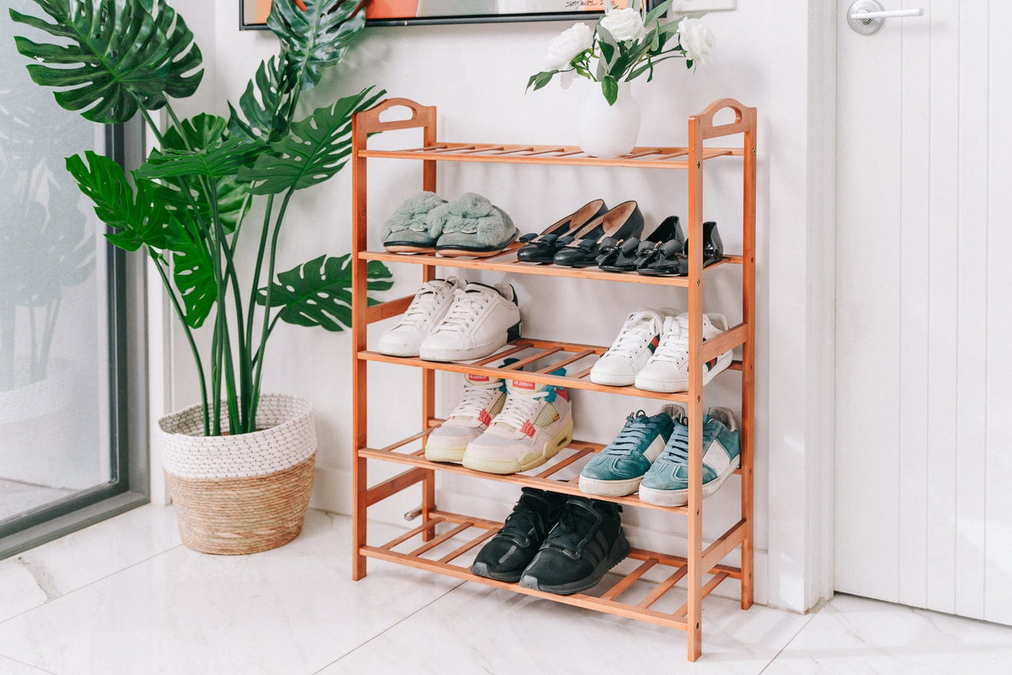 Living Today Homewares 5 Tier Bamboo Shoe Rack