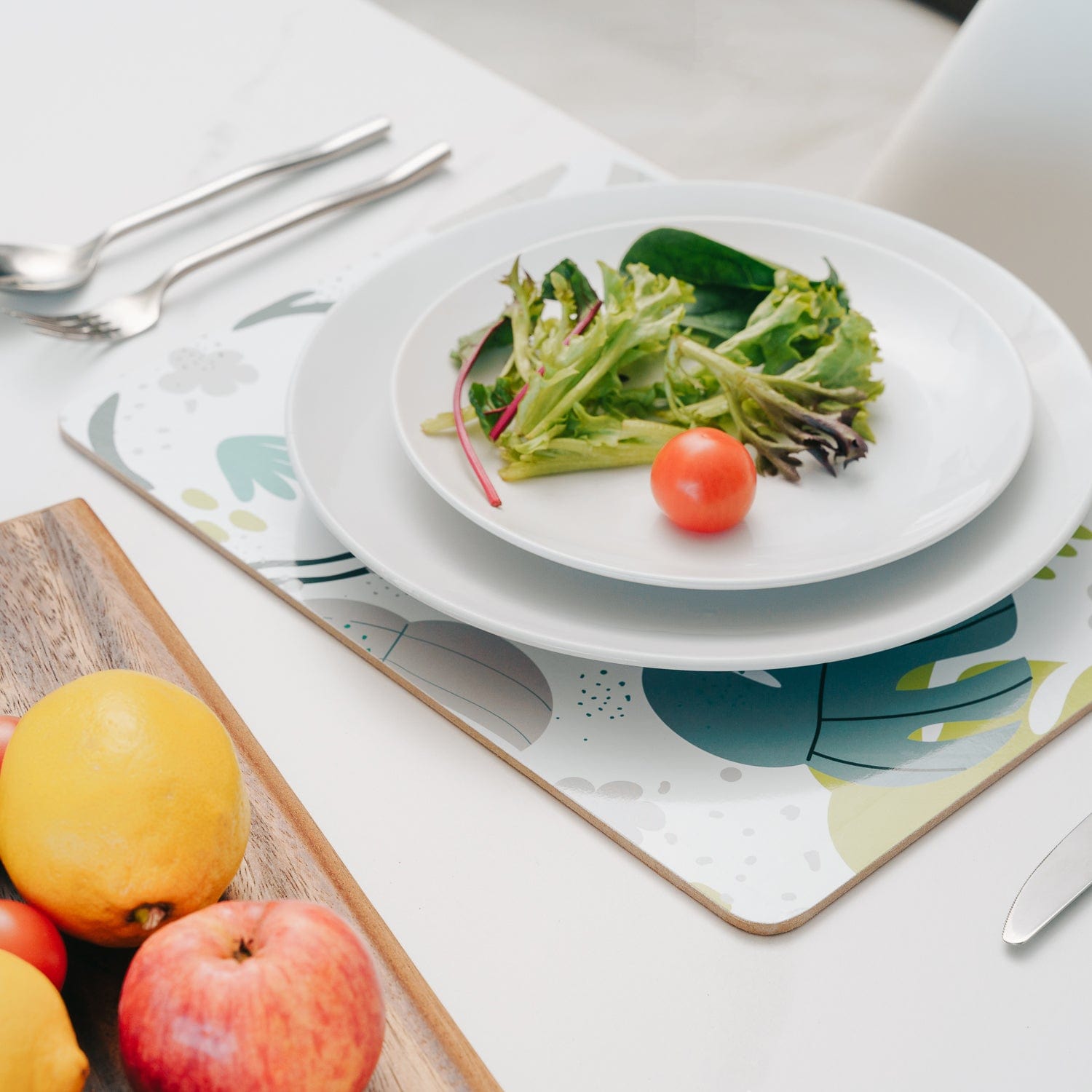Clevinger dining placemat Clevinger 8 pcs MDF Placemats and Coasters Monstera