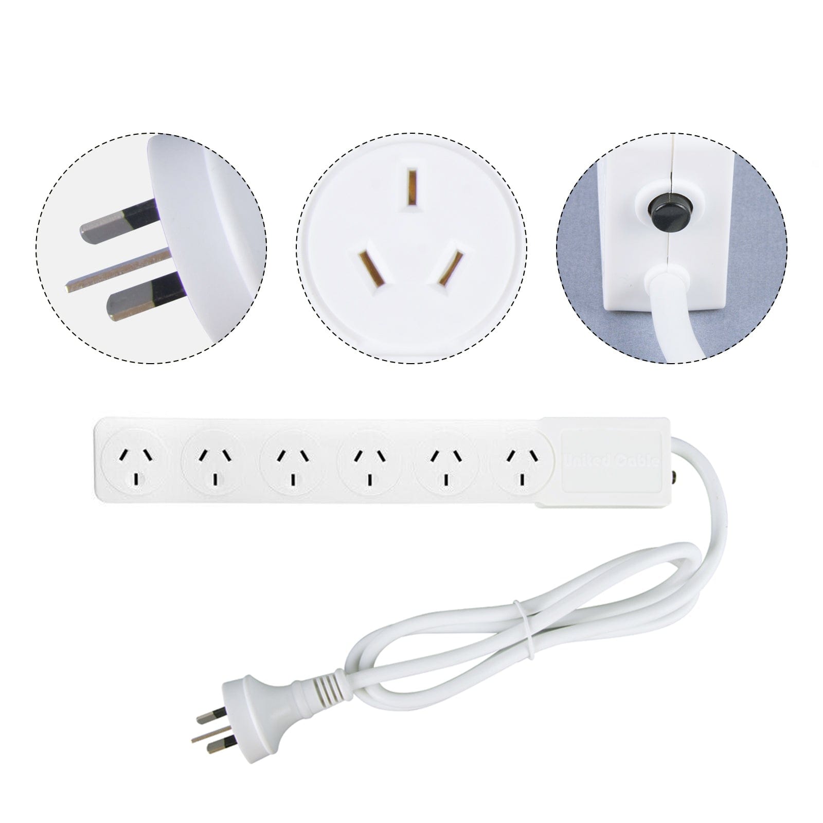 plugd Electrical 6 Outlet Powerboard With Overload Protection