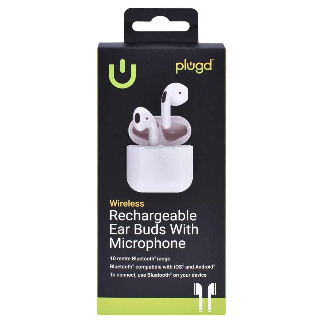 plugd bluetooth ear buds PLUGD Bluetooth Rechargeable Ear Buds with Microphone