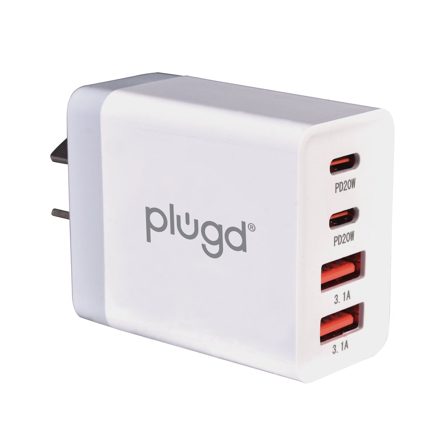 plugd USB charger 4 PORT  WALL CHARGER USB C+USB A