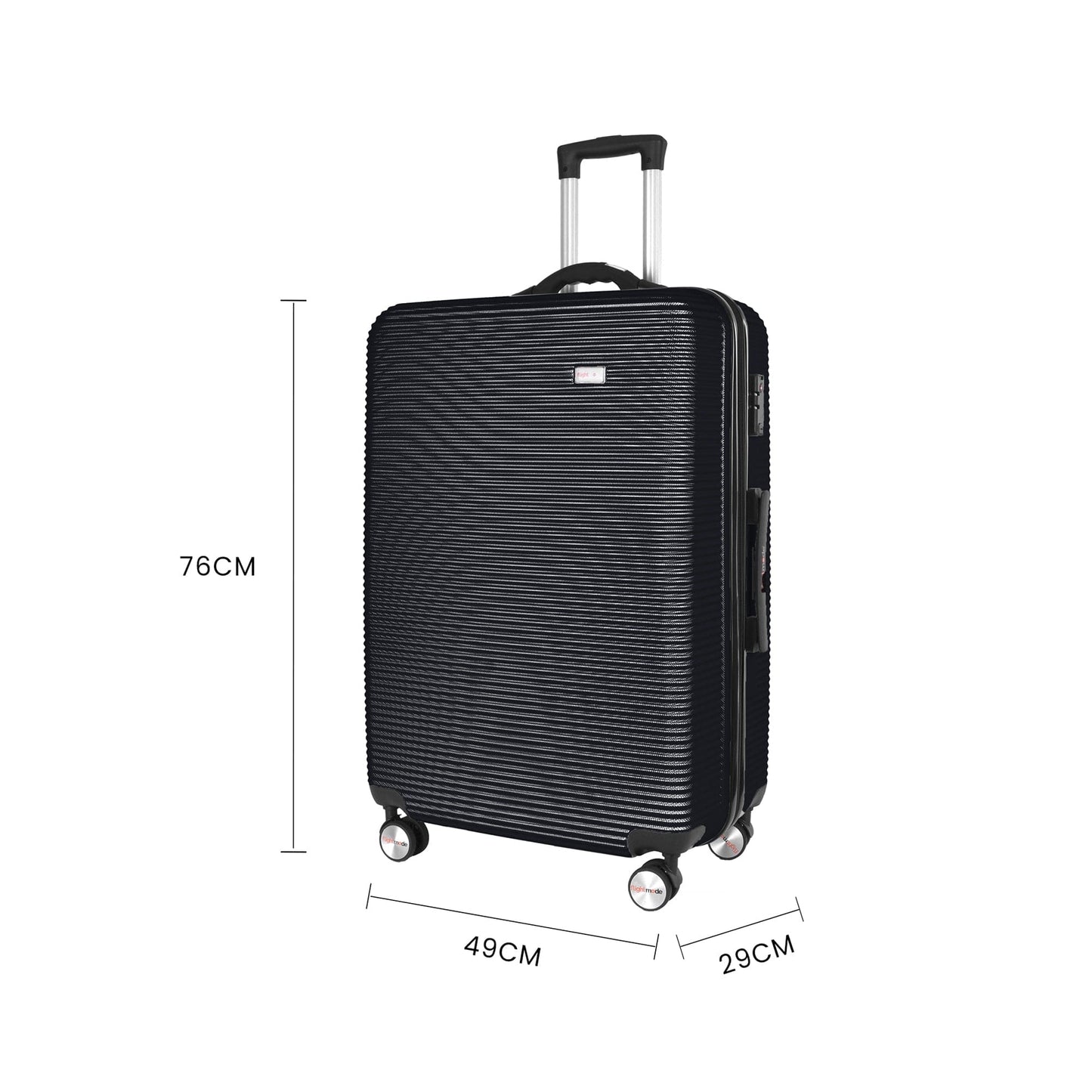 Flightmode 28" Digital Weighing Scale and USB Charging Port Lightweight Luggage Suitcase Black