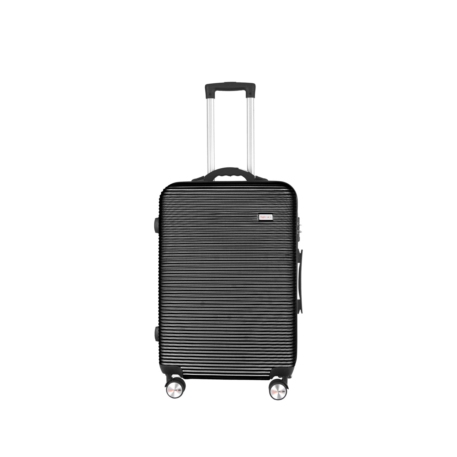 Flightmode 24" Digital Weighing Scale and USB Charging Port Lightweight Luggage Suitcase Silver Black