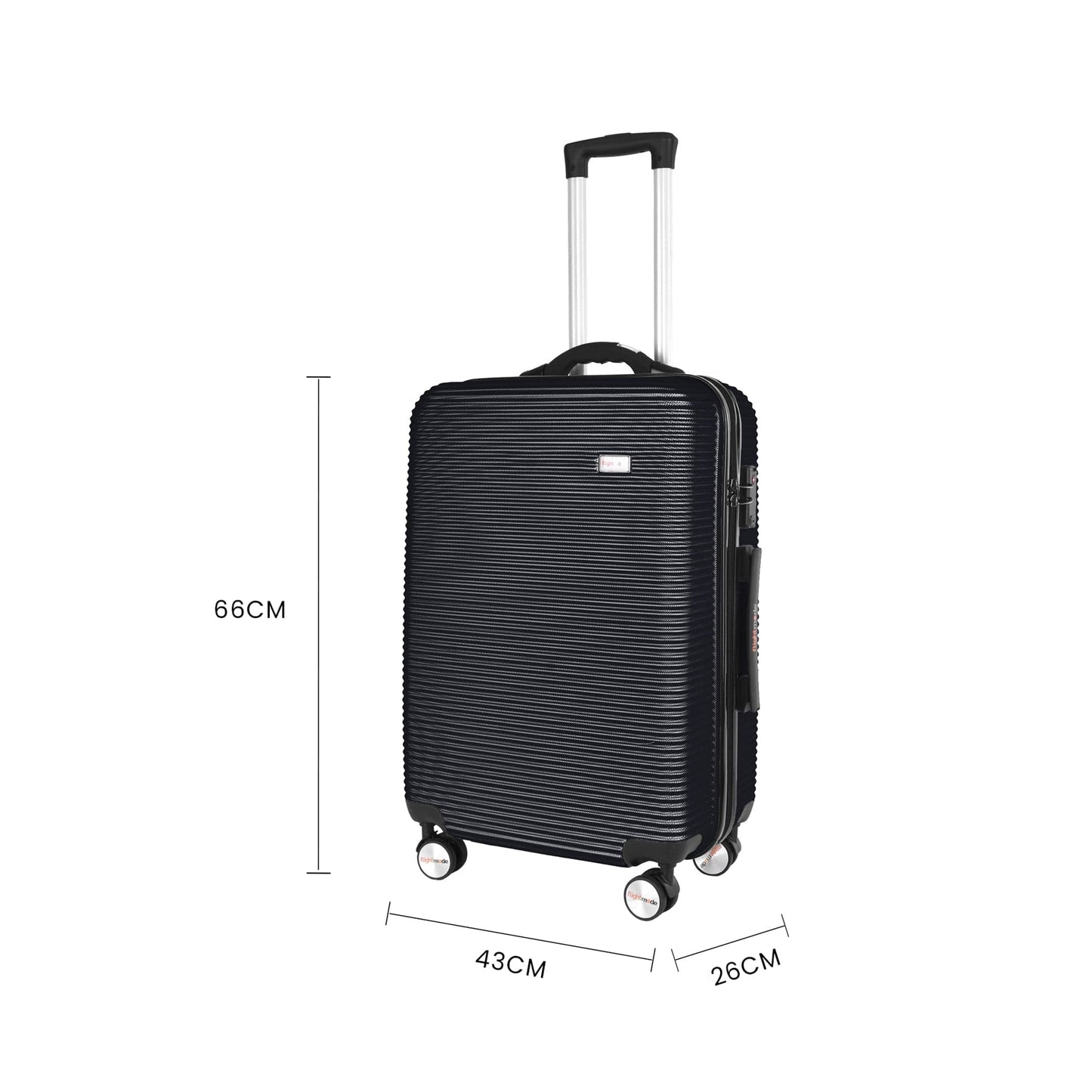 Flightmode 24" Digital Weighing Scale and USB Charging Port Lightweight Luggage Suitcase Silver Black