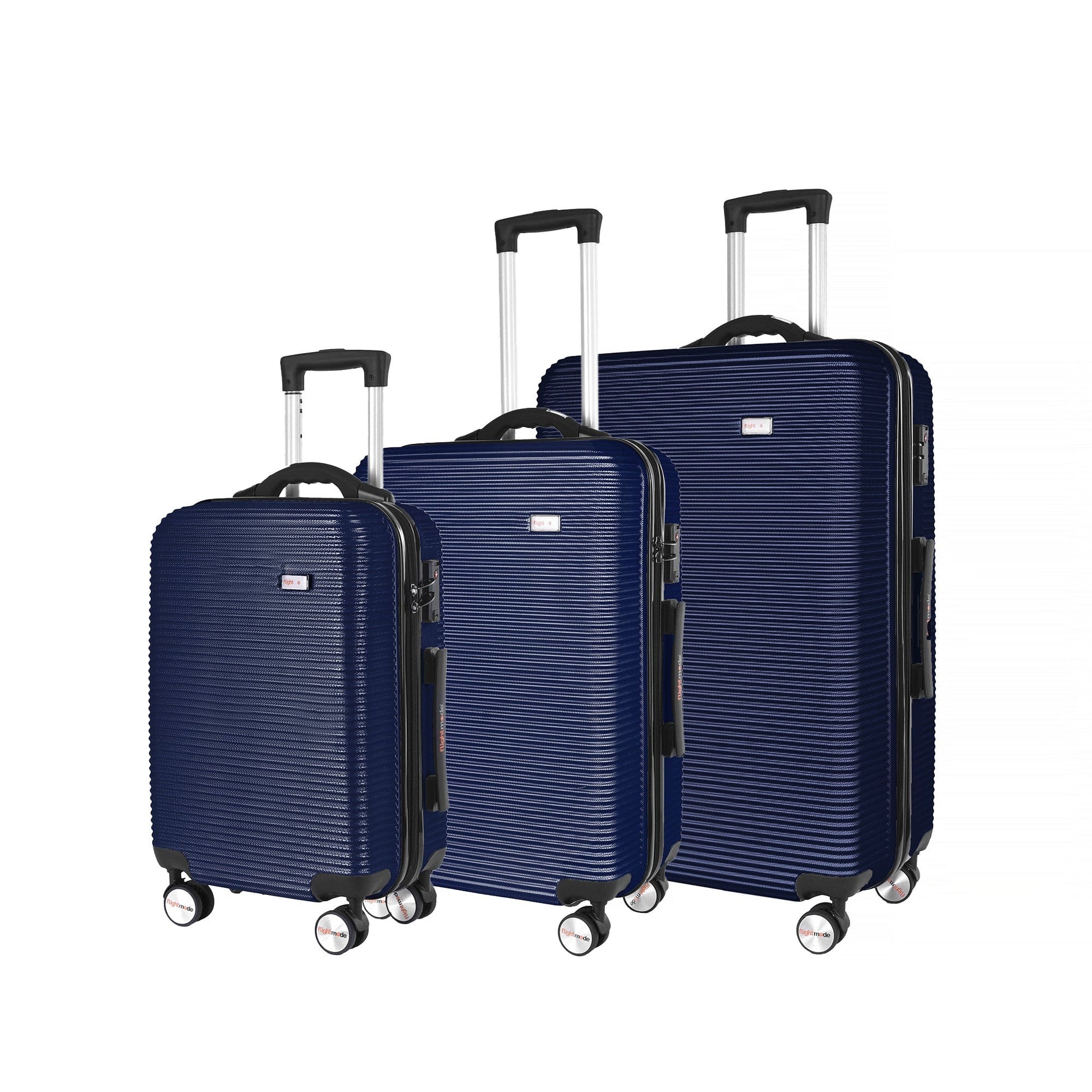 Flightmode 3 pcs 20"/24"/28" Digital Weighing Scale and USB Charging Port Lightweight Luggage Suitcase Blue